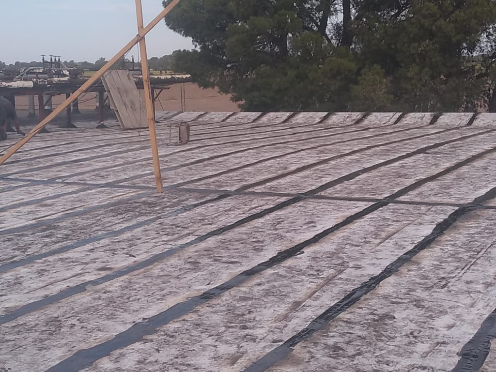 Techo de Frigorífico Tres Lomas impermeabilizado con membrana